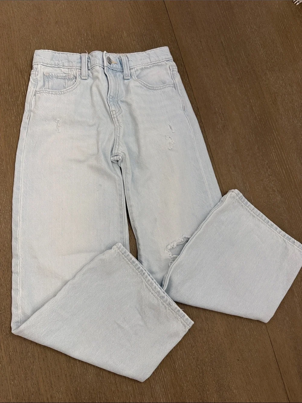 Old Navy Light Blue Girls Baggy Wide Leg Jeans
